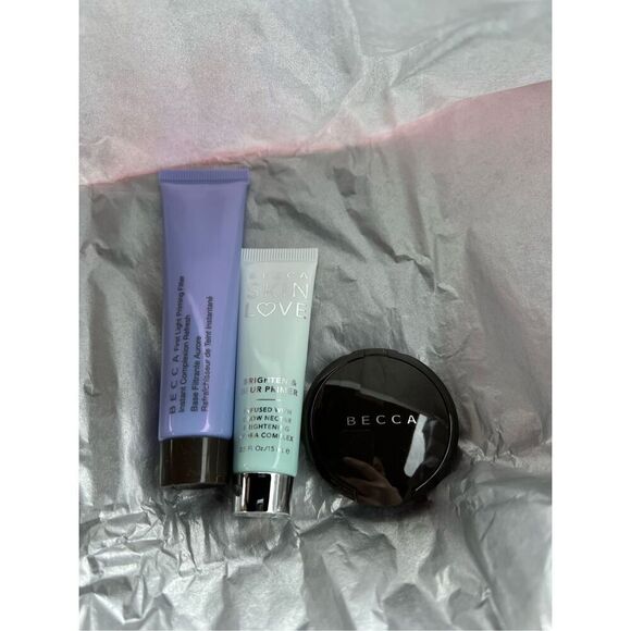 Becca Put a Glow On It Primer Highlighter Perfector Limited Edition Set NIB - Picture 5 of 7